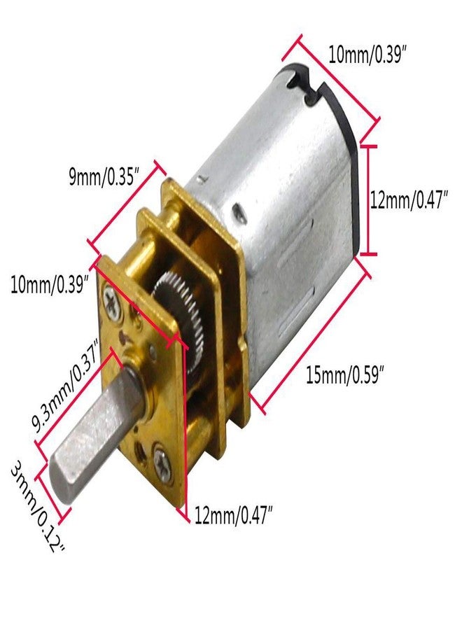 JING 12V 600RPM Miniature DC Gearwheel Gear Motor with Full Metal Gearbox Motor GA12-N20 Shaft for Robot Models, RC Cars, DIY Toys - (2 PCS) - Image 5